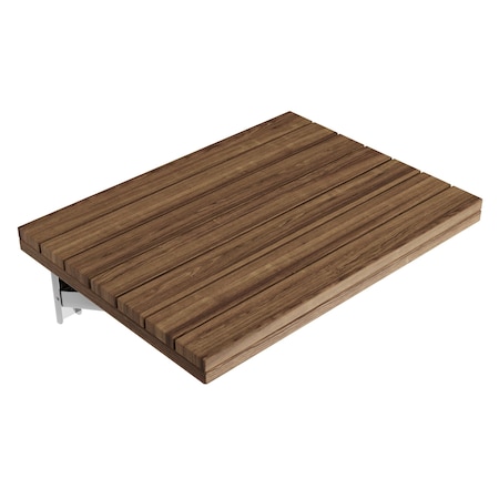 Anzzi Shower Seat, 16.93 in L, Natural Teak Wood, Aluminum trim AC-AZ8209